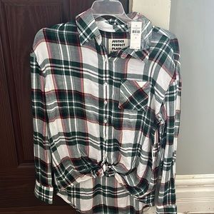 Justice perfect plaid winter color top size 18